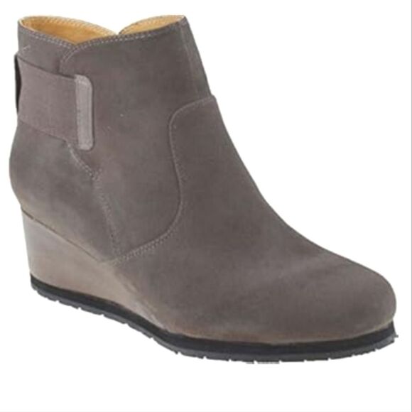 Earthies Beaumont Grey Suede Leather Booties 7 - Picture 2 of 12